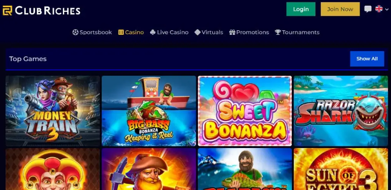 Club Riches Casino UX